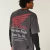 Camiseta gráfica Honda de peso pesado y cuadrada Camiseta gráfica Honda de peso pesado y cuadrada