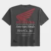 Camiseta gráfica Honda de peso pesado y cuadrada Camiseta gráfica Honda de peso pesado y cuadrada