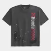 Camiseta gráfica Honda de peso pesado y cuadrada Camiseta gráfica Honda de peso pesado y cuadrada