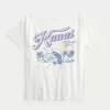 Camiseta gráfica Kauai de gran tamaño con hombros descubiertos