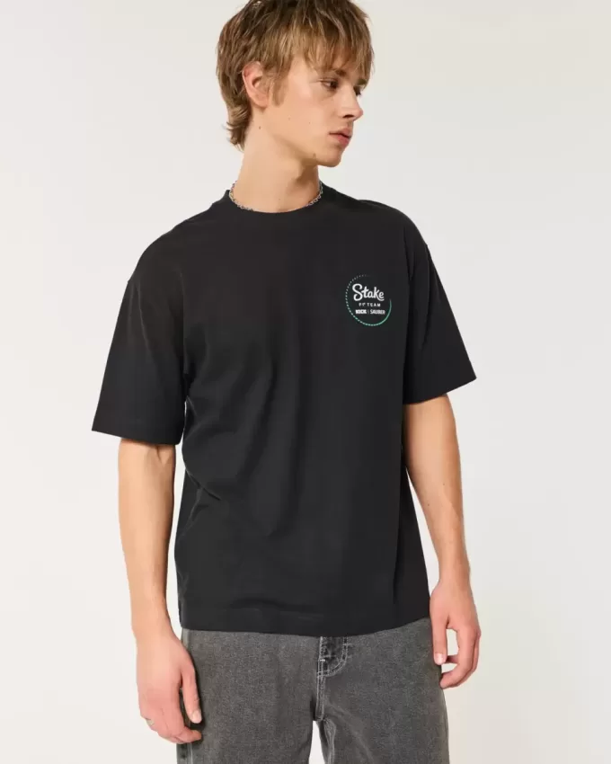 Camiseta gráfica Kick Sauber del equipo de F1 de Boxy Heavyweight Stake Camiseta gráfica Kick Sauber del equipo de F1 de Boxy Heavyweight Stake