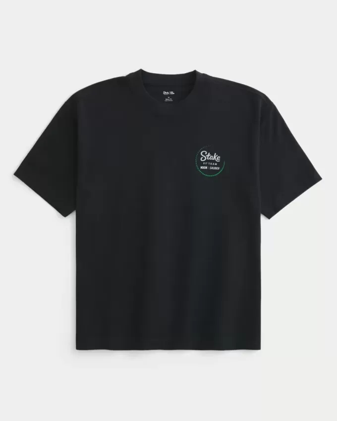 Camiseta gráfica Kick Sauber del equipo de F1 de Boxy Heavyweight Stake Camiseta gráfica Kick Sauber del equipo de F1 de Boxy Heavyweight Stake