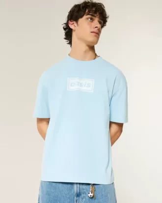Camiseta gráfica Oasis de corte cuadrado y peso pesado