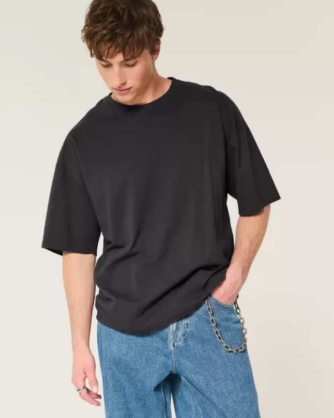 Camiseta holgada con cuello redondo