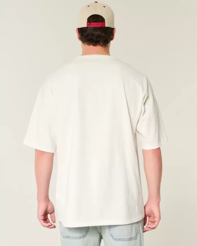 Camiseta holgada con cuello redondo Camiseta holgada con cuello redondo