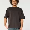 Camiseta holgada de algodón con cuello redondo