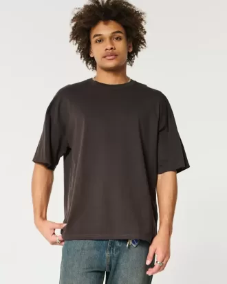 Camiseta holgada de algodón con cuello redondo