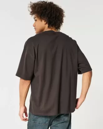 Camiseta holgada de algodón con cuello redondo