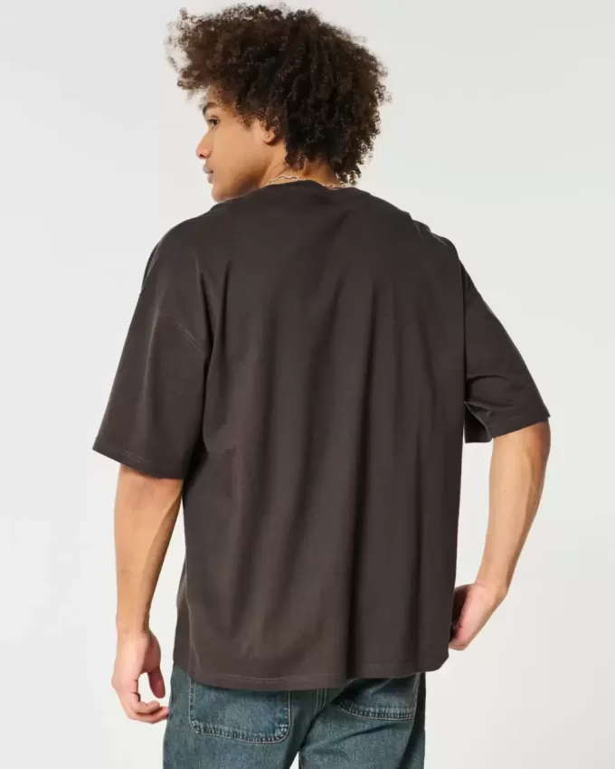 Camiseta holgada de algodón con cuello redondo