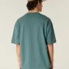Camiseta holgada de algodón con cuello redondo