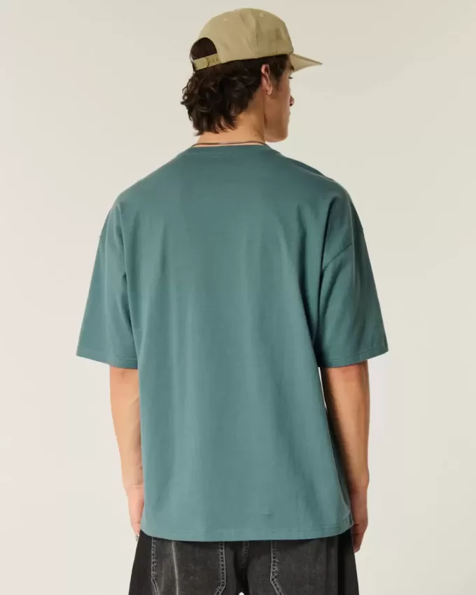 Camiseta holgada de algodón con cuello redondo