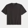 Camiseta holgada de algodón con cuello redondo