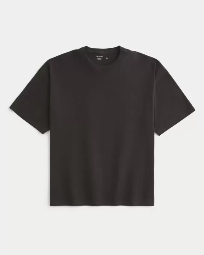 Camiseta holgada de algodón con cuello redondo