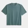 Camiseta holgada de algodón con cuello redondo