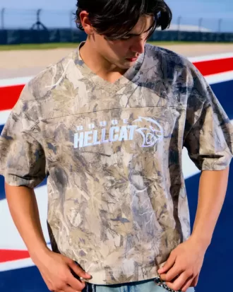 Camiseta holgada de corte pesado con estampado de camuflaje Dodge