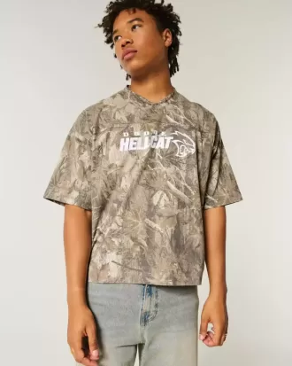 Camiseta holgada de corte pesado con estampado de camuflaje Dodge