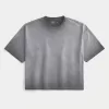 Camiseta holgada lavada con cuello redondo Camiseta holgada lavada con cuello redondo