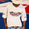 Camiseta holgada y pesada con gráfico de Chevrolet Camiseta holgada y pesada con gráfico de Chevrolet