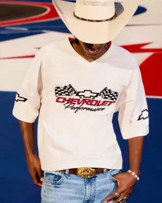 Camiseta holgada y pesada con gráfico de Chevrolet
