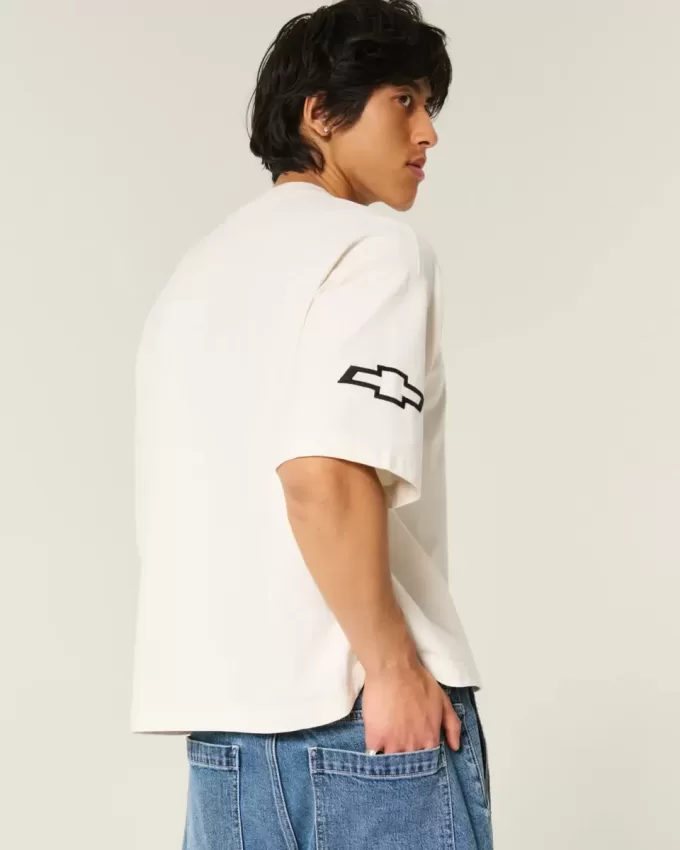 Camiseta holgada y pesada con gráfico de Chevrolet Camiseta holgada y pesada con gráfico de Chevrolet