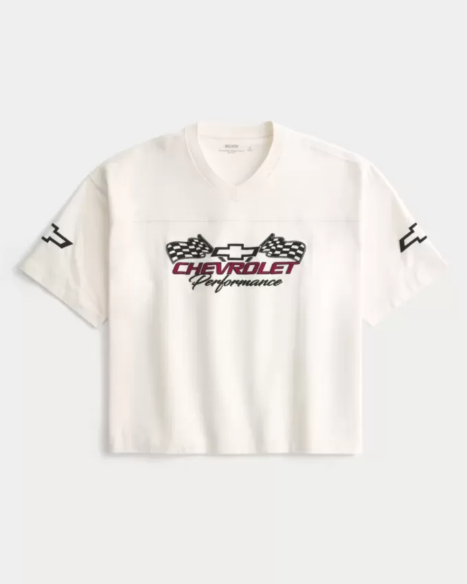 Camiseta holgada y pesada con gráfico de Chevrolet Camiseta holgada y pesada con gráfico de Chevrolet