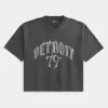 Camiseta holgada y pesada con gráfico de fútbol de Detroit Camiseta holgada y pesada con gráfico de fútbol de Detroit