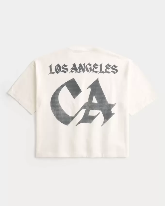 Camiseta holgada y pesada con gráfico de fútbol de Los Ángeles Camiseta holgada y pesada con gráfico de fútbol de Los Ángeles