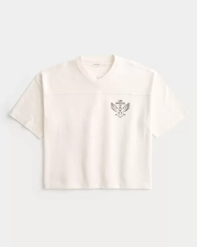 Camiseta holgada y pesada con gráfico de fútbol de Los Ángeles Camiseta holgada y pesada con gráfico de fútbol de Los Ángeles