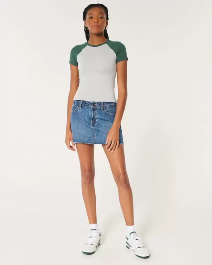 Camiseta larga de tela sin costuras con cuello redondo para bebé
