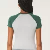 Camiseta larga de tela sin costuras con cuello redondo para bebé