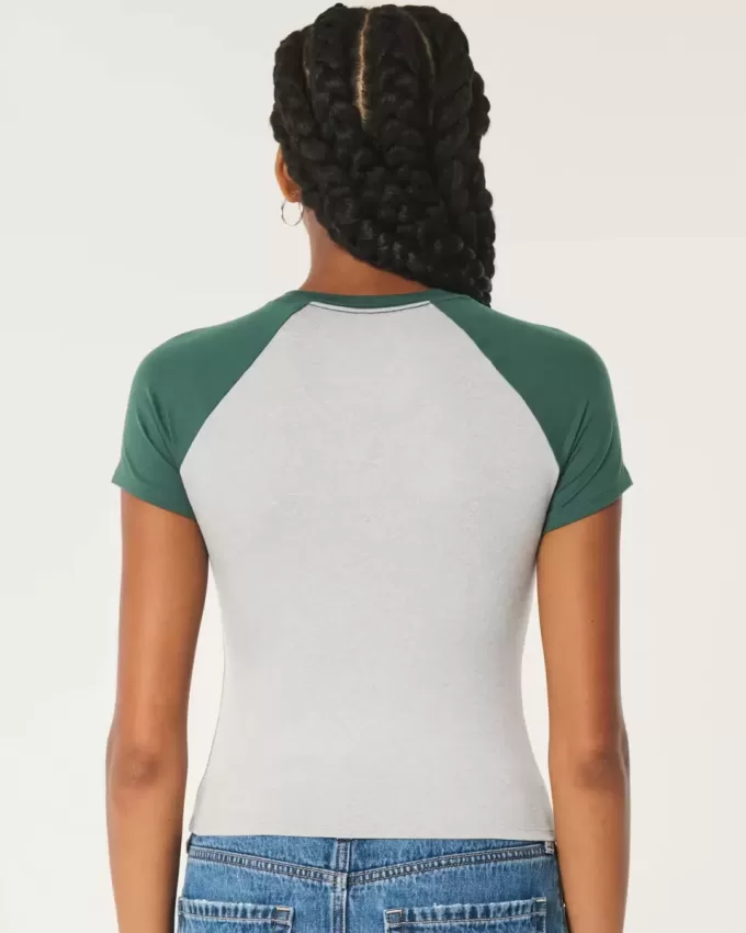 Camiseta larga de tela sin costuras con cuello redondo para bebé