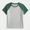Camiseta larga de tela sin costuras con cuello redondo para bebé