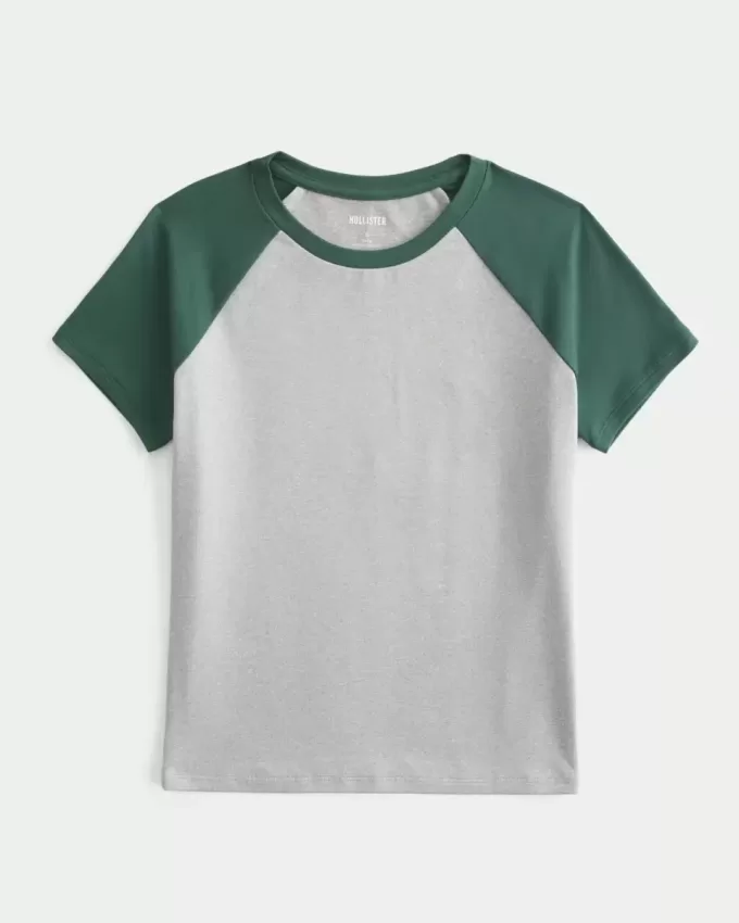 Camiseta larga de tela sin costuras con cuello redondo para bebé