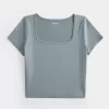 Camiseta para bebé de cuello cuadrado de tela elástica suave sin costuras Camiseta para bebé de cuello cuadrado de tela elástica suave sin costuras