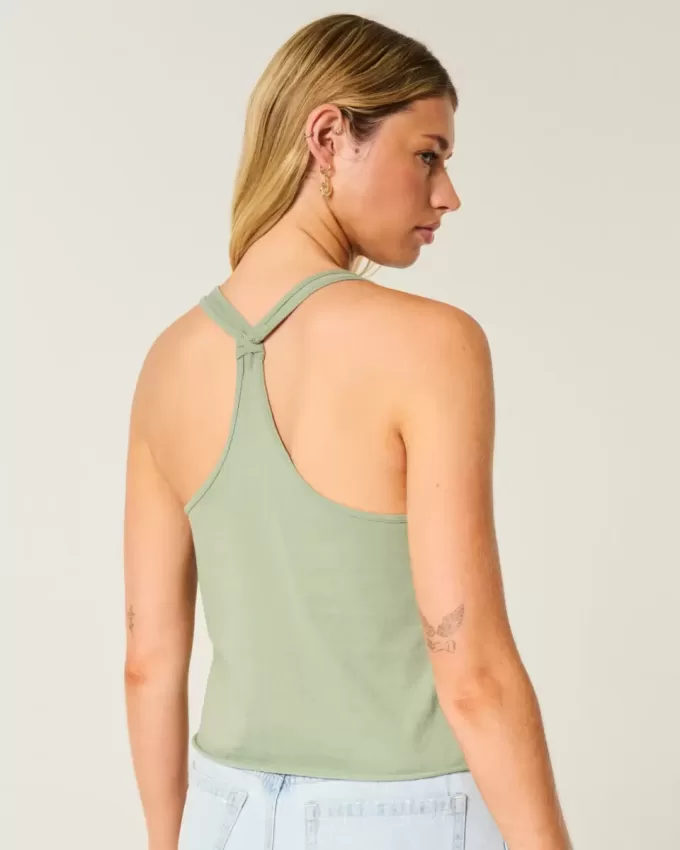 Camiseta sin mangas con estampado de aves tropicales Easy Trend Drop