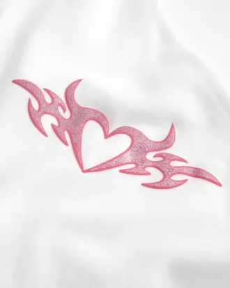 Camiseta sin mangas con estampado de corazón y un solo hombro