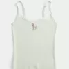 Camiseta sin mangas con gráfico de ciervo y ribete de encaje Camiseta sin mangas con gráfico de ciervo y ribete de encaje