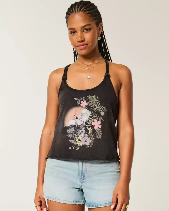 Camiseta sin mangas con gráfico de surf Drop de Easy Trend Camiseta sin mangas con gráfico de surf Drop de Easy Trend