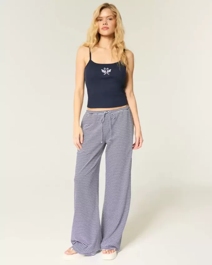 Camisola acanalada con gráfico de cisne Camisola acanalada con gráfico de cisne