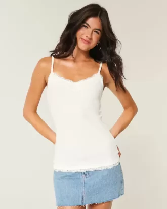 Camisola con ribete de encaje