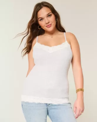 Camisola con ribete de encaje