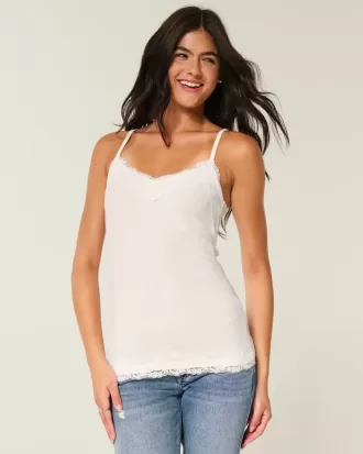 Camisola con ribete de encaje