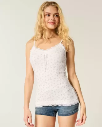 Camisola con ribete de encaje