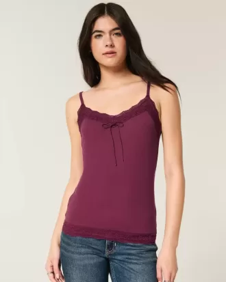 Camisola con ribete de encaje