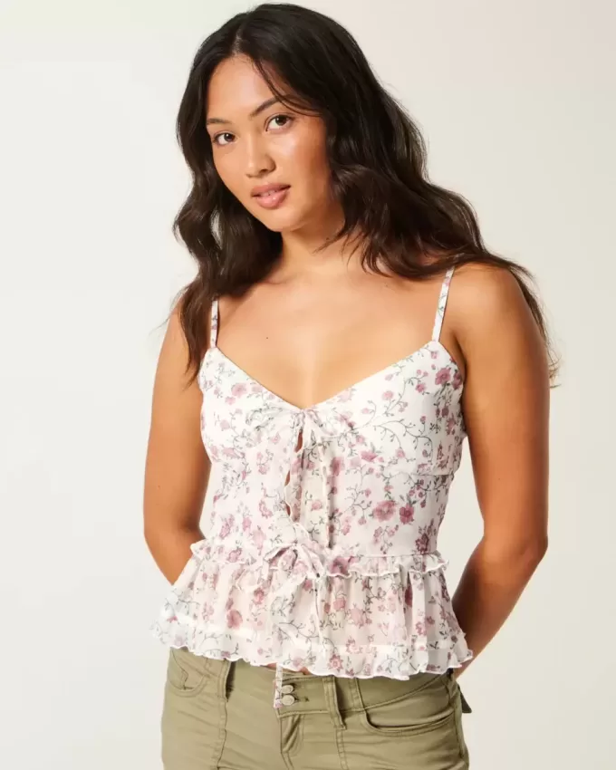 Camisola de gasa con volantes Camisola de gasa con volantes