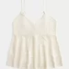 Camisola estilo babydoll con cuello halter y bordado fácil Camisola estilo babydoll con cuello halter y bordado fácil