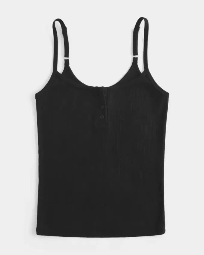 Camisola Henley con muesca acanalada Camisola Henley con muesca acanalada