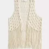 Chaleco con flecos fácil de tejer a crochet Chaleco con flecos fácil de tejer a crochet