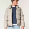 Chaqueta acolchada cuadrada con cremallera