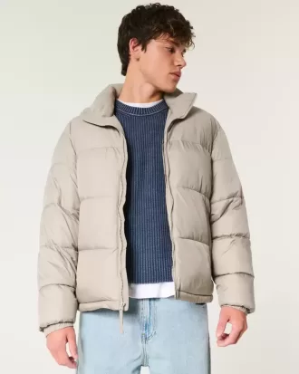 Chaqueta acolchada cuadrada con cremallera